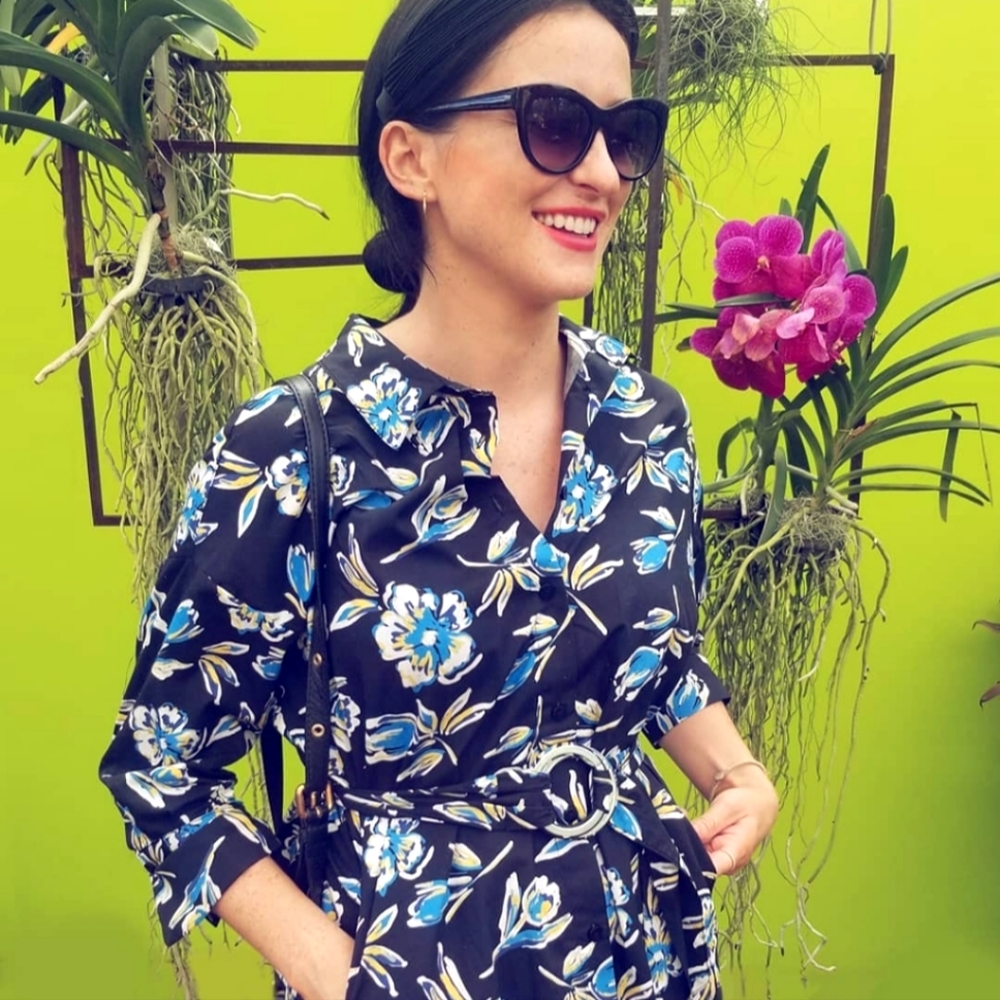 Zara - belted shirt dress.